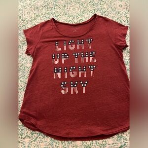 Lucky Brand Red Graphic Short Sleeve Tee